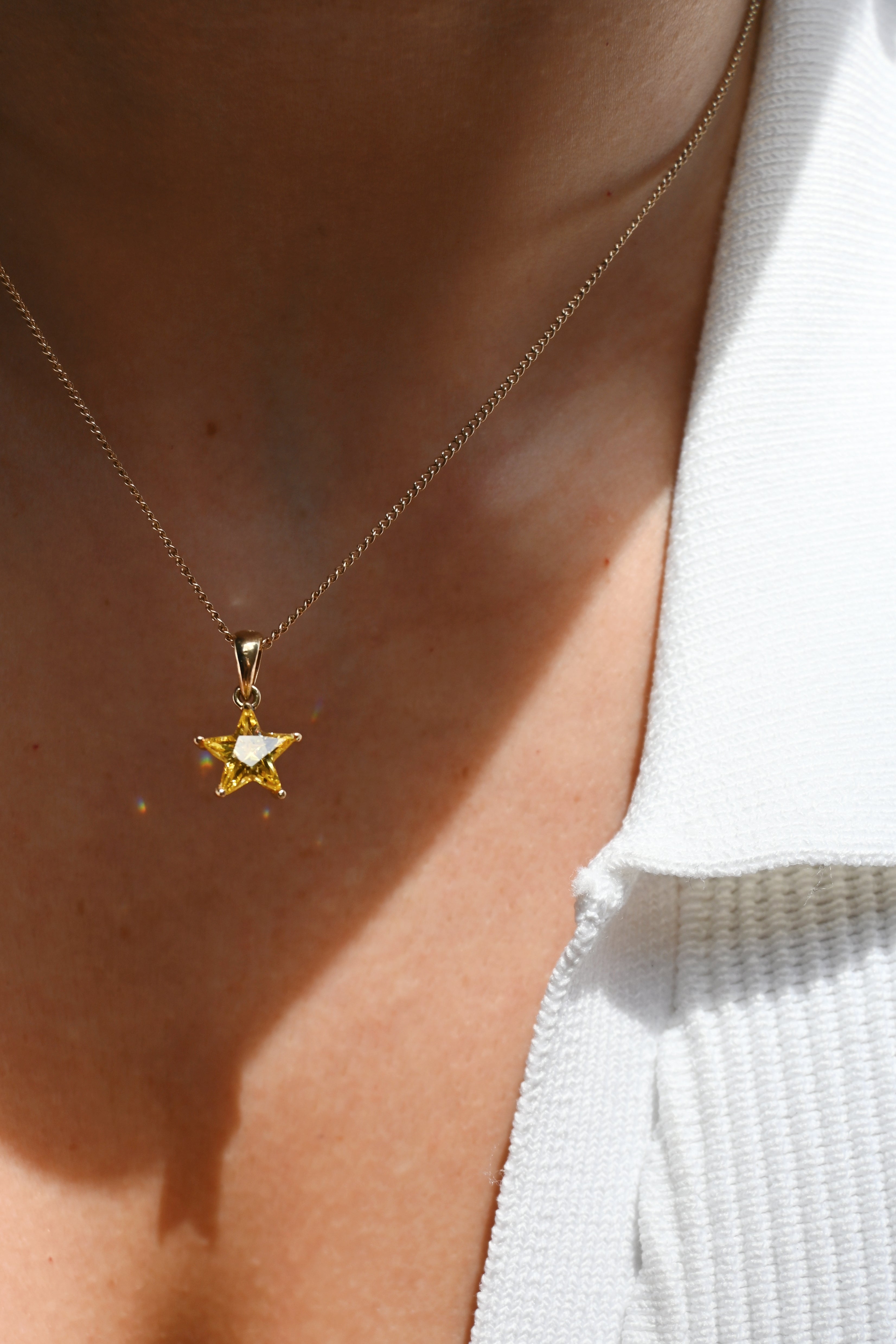 9ct White Gold Brilliant Cut Diamond 0.44ct Pave Star Necklace